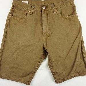 Levi's Denim Jeans 551 Z Brown Tan Size 33 Altered Shorts